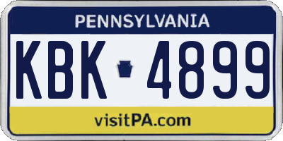 PA license plate KBK4899