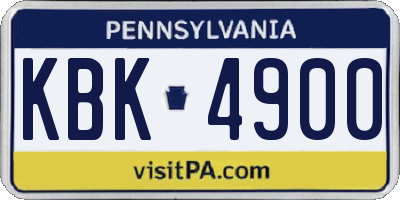PA license plate KBK4900