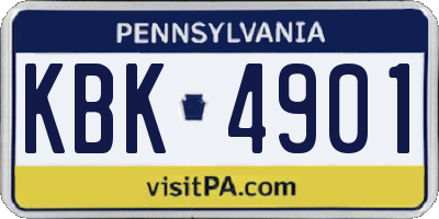 PA license plate KBK4901