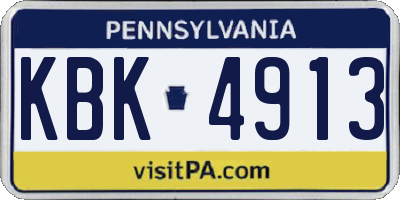 PA license plate KBK4913
