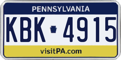 PA license plate KBK4915