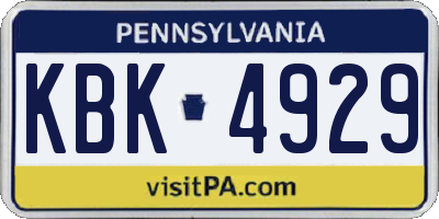 PA license plate KBK4929
