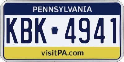 PA license plate KBK4941