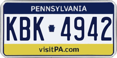 PA license plate KBK4942