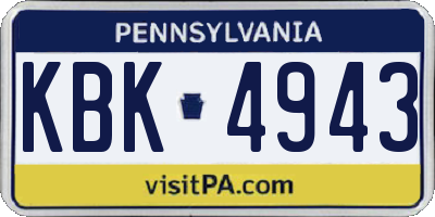 PA license plate KBK4943