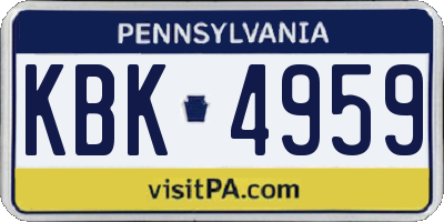 PA license plate KBK4959