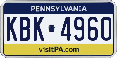 PA license plate KBK4960