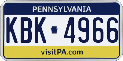 PA license plate KBK4966