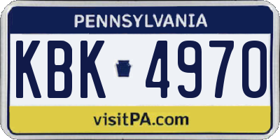 PA license plate KBK4970