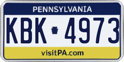 PA license plate KBK4973