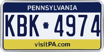 PA license plate KBK4974