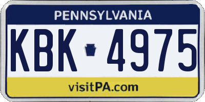 PA license plate KBK4975