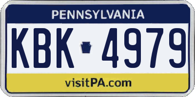 PA license plate KBK4979