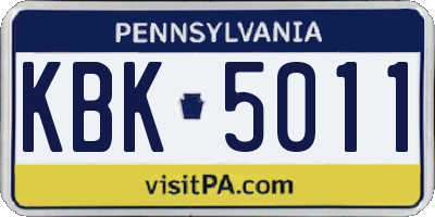 PA license plate KBK5011