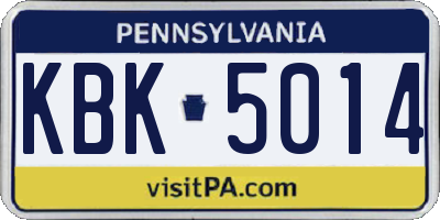 PA license plate KBK5014