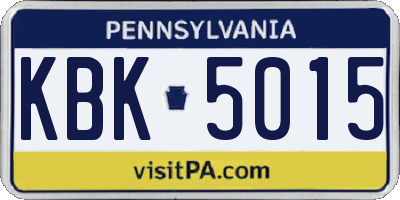 PA license plate KBK5015