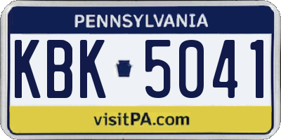 PA license plate KBK5041