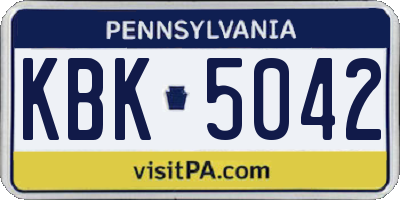 PA license plate KBK5042