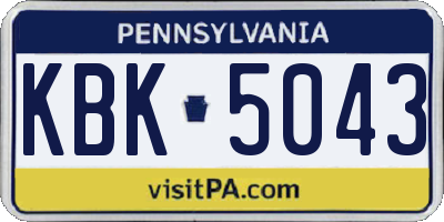 PA license plate KBK5043