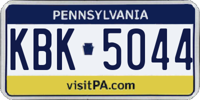 PA license plate KBK5044