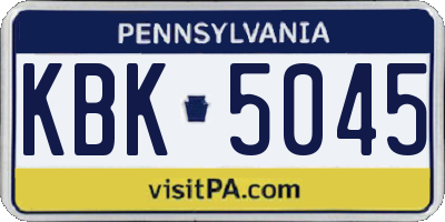 PA license plate KBK5045