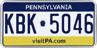 PA license plate KBK5046