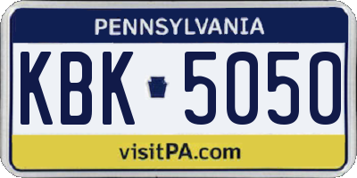 PA license plate KBK5050