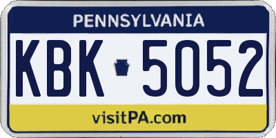 PA license plate KBK5052
