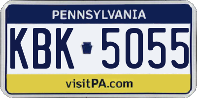 PA license plate KBK5055