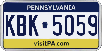 PA license plate KBK5059
