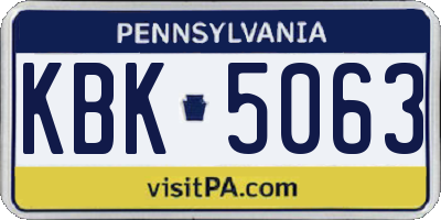 PA license plate KBK5063