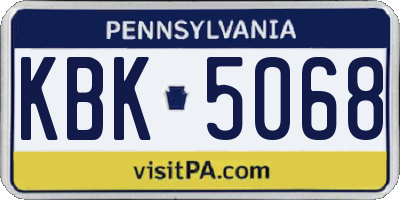 PA license plate KBK5068