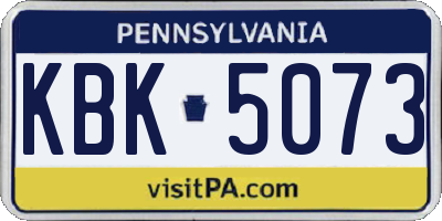 PA license plate KBK5073