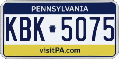 PA license plate KBK5075