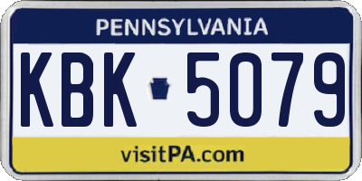 PA license plate KBK5079