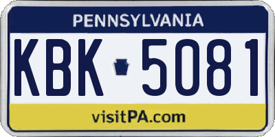 PA license plate KBK5081