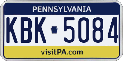 PA license plate KBK5084