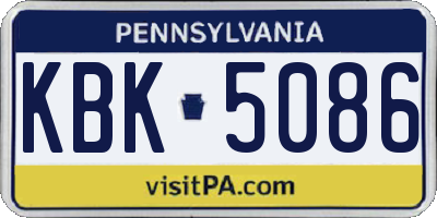 PA license plate KBK5086