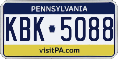 PA license plate KBK5088