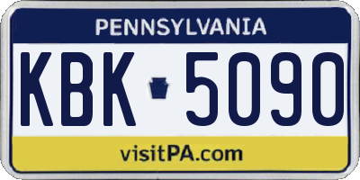 PA license plate KBK5090