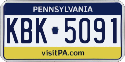 PA license plate KBK5091