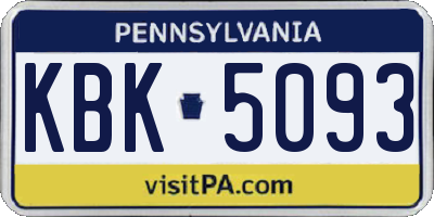 PA license plate KBK5093