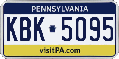 PA license plate KBK5095