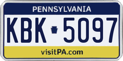 PA license plate KBK5097