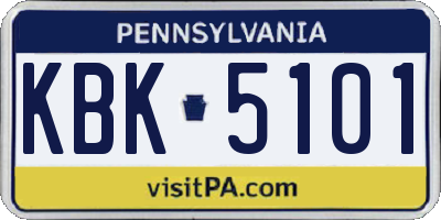 PA license plate KBK5101