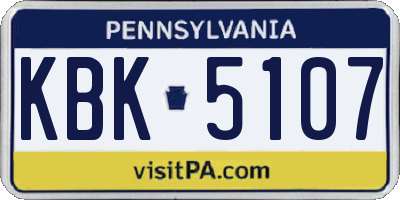 PA license plate KBK5107