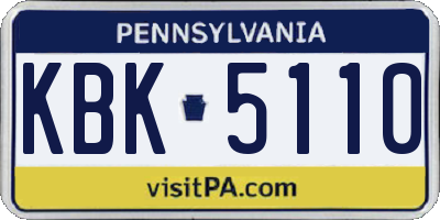 PA license plate KBK5110