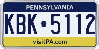 PA license plate KBK5112