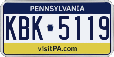 PA license plate KBK5119