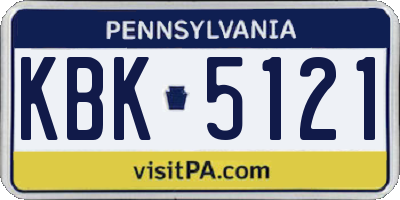 PA license plate KBK5121